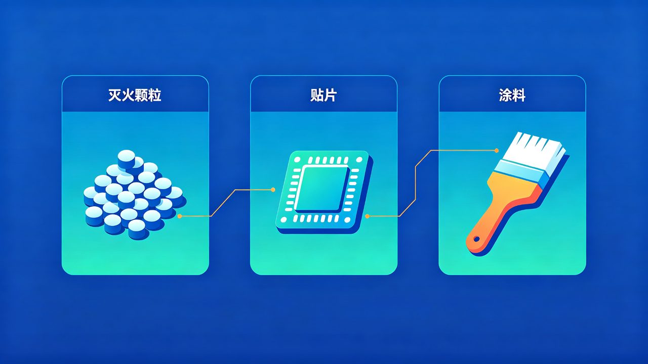 灭火颗粒、贴片、涂料怎么选？三种形态适用场景对照