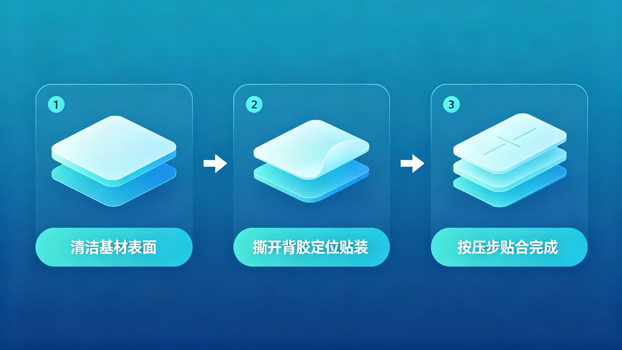 火控贴片正确安装步骤示意图